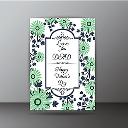 绿色花卉装饰边框婚礼卡