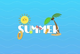 创意夏季SUMMER艺术字矢量