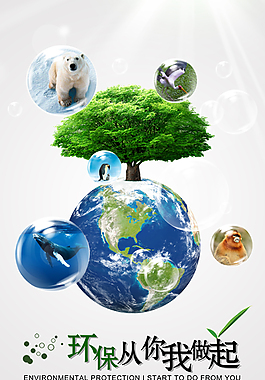 环境爱护动物海报