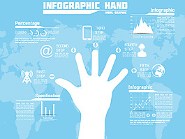 蓝色清新手势图表