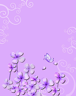 手绘紫色花朵背景