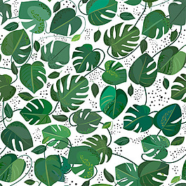 绿色树叶布艺壁纸图片