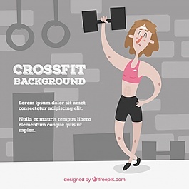 背景templante CrossFit的女人