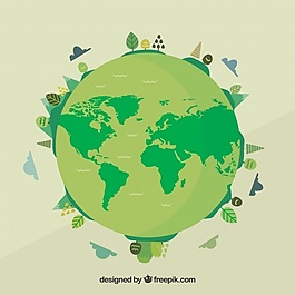 绿色地球背景下的世界环境日