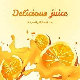 美味的橙汁背景在现实中的设计