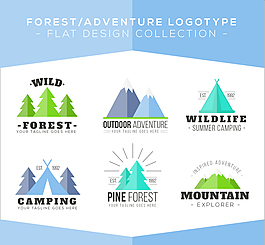 扁平化森林与野外探险标志