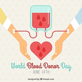 世界献血日的背景：双臂和输血