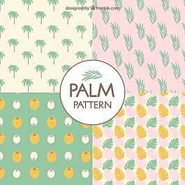 用柔和的颜色采集棕榈树图案