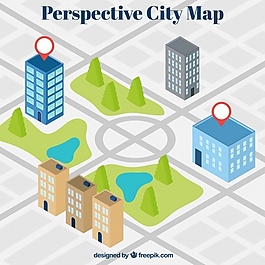 透视城市地图背景