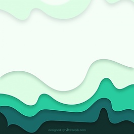 绿色背景下波浪形背景的抽象