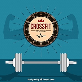 在平面设计背景CrossFit的权重