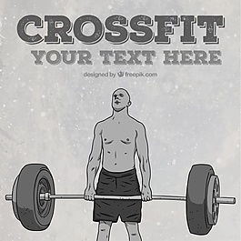CrossFit和男子举重手绘背景