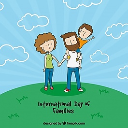 国际家庭日手绘背景