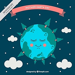 夜背景与行星地球休息
