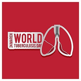 世界结核病日，红色背景，红色肺