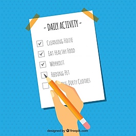 平面背景与手标记一个盒子