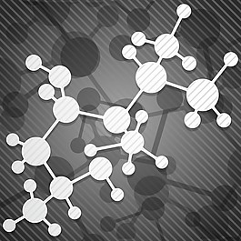 黑色抽象背景与分子