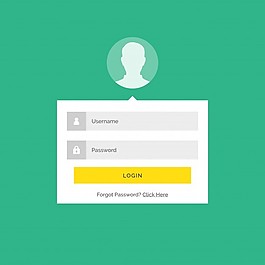 绿色背景下的模板登录