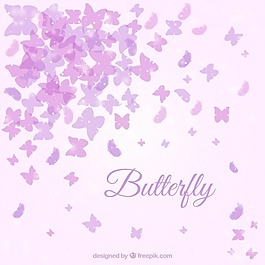 可爱的背景与紫色蝴蝶