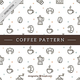 食品和咖啡手工装饰图案