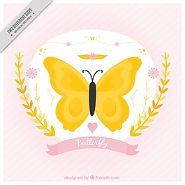 美丽的黄色蝴蝶背景