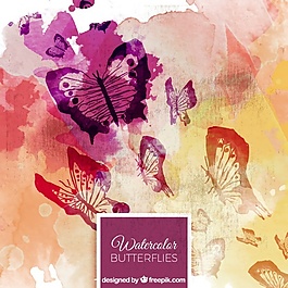 抽象水彩的蝴蝶背景