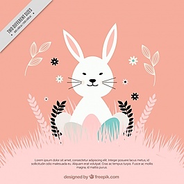 复古风格的复活节兔子背景
