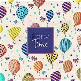 彩色气球手绘背景