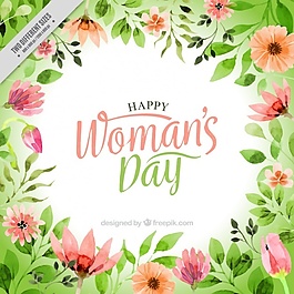 女人的水彩花背景