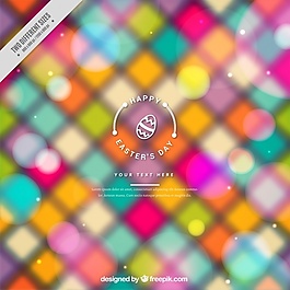 五彩缤纷的复活节背景，效果模糊。