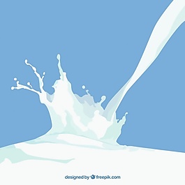 牛奶掉落的蓝色背景