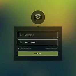 绿色背景下的登录模板
