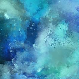 水彩，蓝色