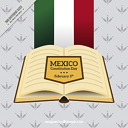 装饰墨西哥宪法日背景与开放的书
