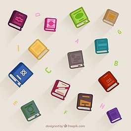 平面设计中的彩色书籍背景