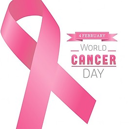 世界癌症日，粉红和白色背景