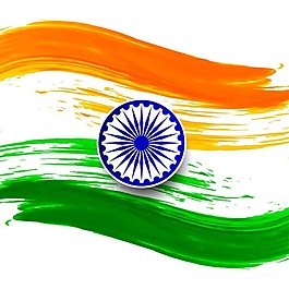印度共和国日，背景是水彩旗