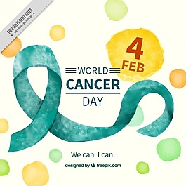 水彩世界癌症日的背景