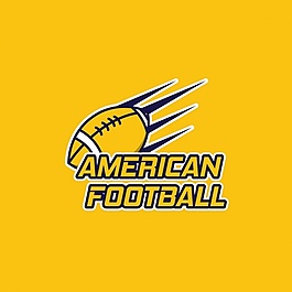 美国足球标志，黄色背景