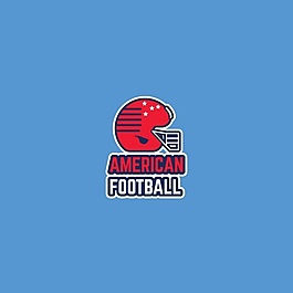 美式足球标志，蓝色背景