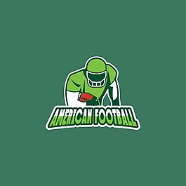 美式橄榄球标志，绿色背景