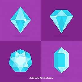 四个蓝色宝石宝石包