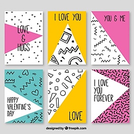 情人节卡片的几何图形收藏