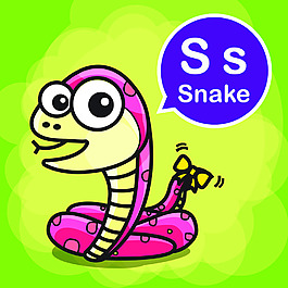 蛇卡通小动物矢量背景素材
