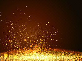 金色粒子光效掉落矢量素材
