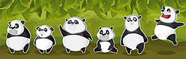 卡通熊猫漫画图片