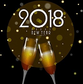 2018年庆祝新年啤酒背景图