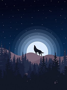 山顶上的狼背景图