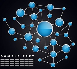 蓝色化学分子背景图