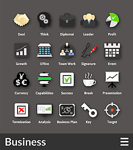 金融商务按钮图标图片
